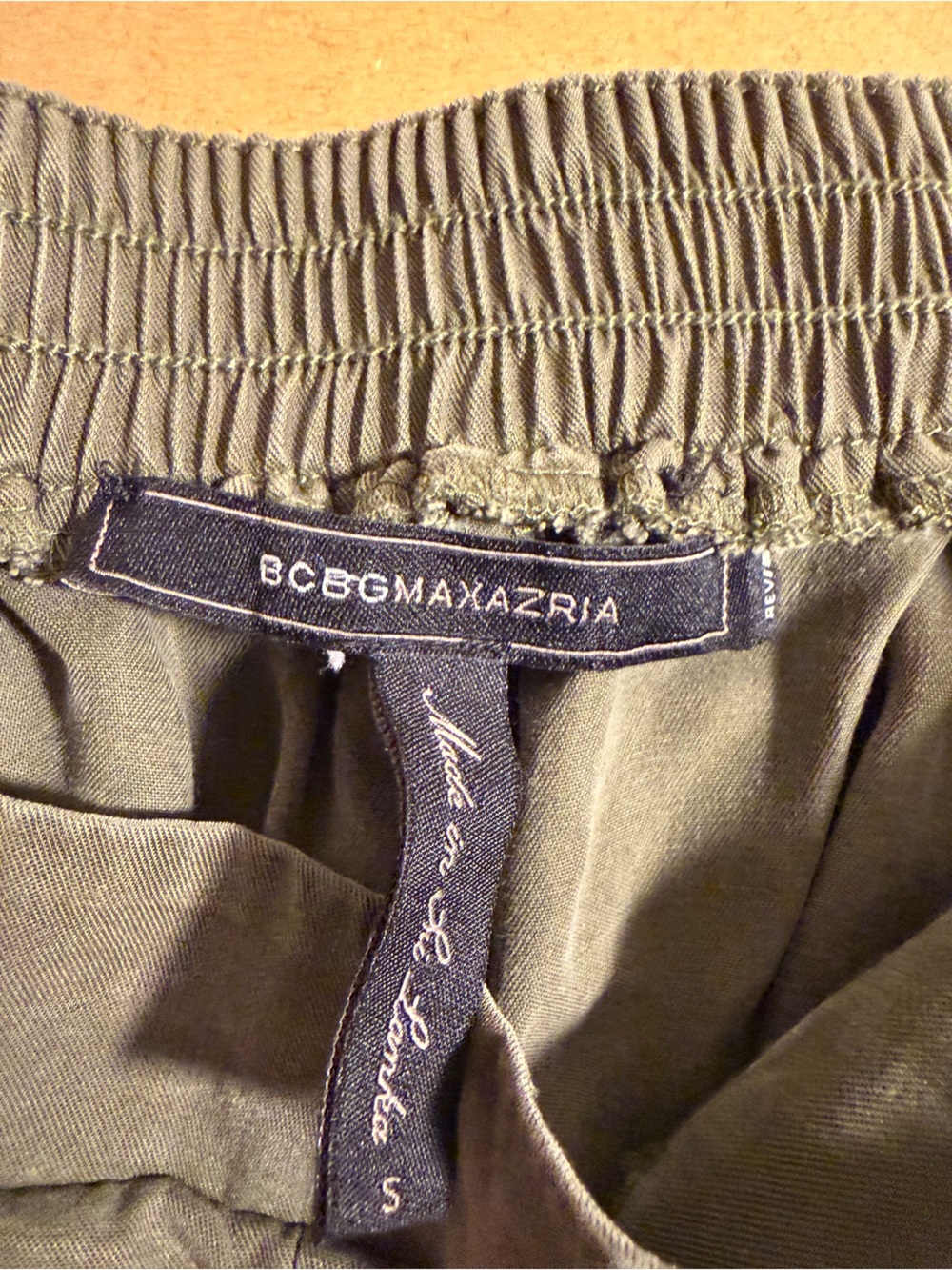 BCBGMaxAzria Olive Green Wide Leg Pants